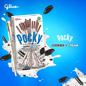 CEK BPOM Biskuit Stik Cokelat Salut Krim Rasa Vanila Susu Dengan Taburan Kukis Pocky