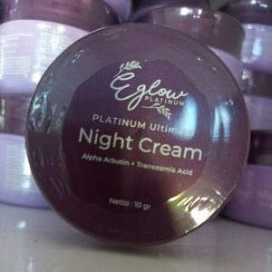 Cek Bpom Ultimate Night Cream With Alpha Arbutin & Tranexamic Acid Eglow Platinum