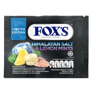 CEK BPOM Foxs Permen Kristal Bening Rasa Lemon dan Mint dengan Garam Himalaya