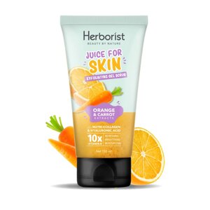 CEK BPOM Herborist Juice For Skin Exfoliating Gel Scrub Orange & Carrot Extracts
